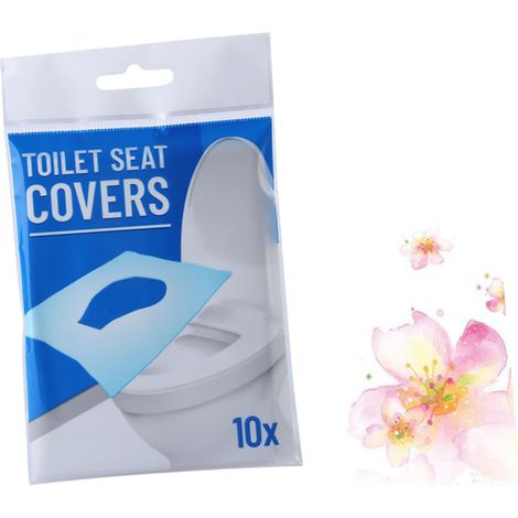 Housse de Siège de Toilette Jetable en Pâte de Bois Blanche 10 Pièces par Paquet, Coussin Soluble L'eau, Hygiénique et Portable, Protection Sanitaire pour Salle de Bain, Usage (1/5)