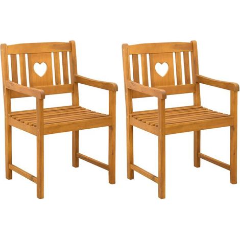 Chaise de jardin en bois d'acacia massif naturel (1/5)