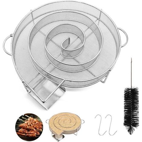 Kaltrauchgenerator für BBQ - Edelstahl - 4 Haken und 1 Bürste im Lieferumfang - Abmessungen: 18x16x5 cm (1/4)