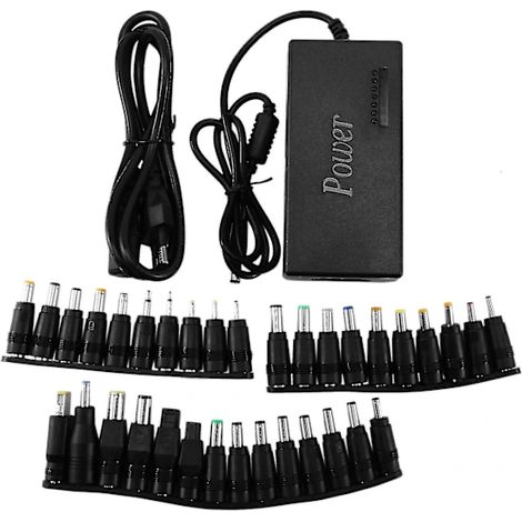 Adaptateur secteur universel CC 12 V/15 V/16 V/18 V/19 V/20 V/24 V, 4,5 A/4 A, réglable, 34 contacts détachables, compatible avec YuJia (1/4)