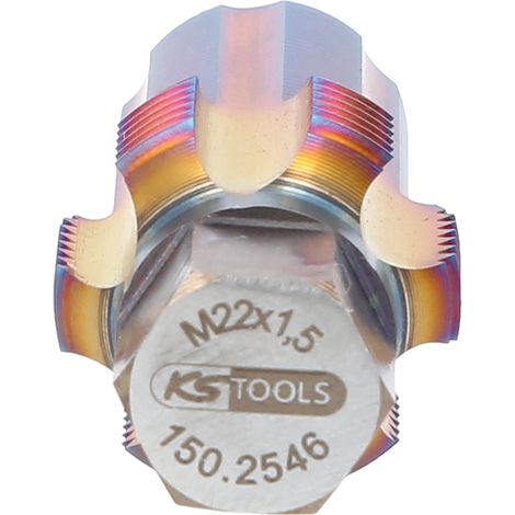 KS TOOLS  Macho de  roscar con  bulón guía  para sensores  de filtro  de partículas  M22  x 1,5  - 150.2546 (1/5)