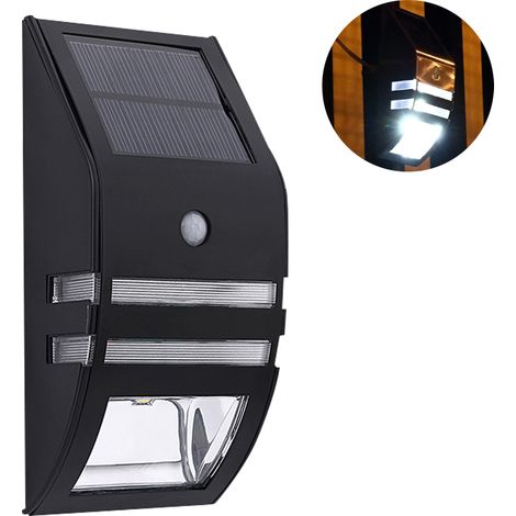 Lampes solaires extérieures décoratives à détecteur de mouvement en acier inoxydable, alimentées par LED, étanches, pour porte d'entrée, patio, clôture et porche. (1/5)