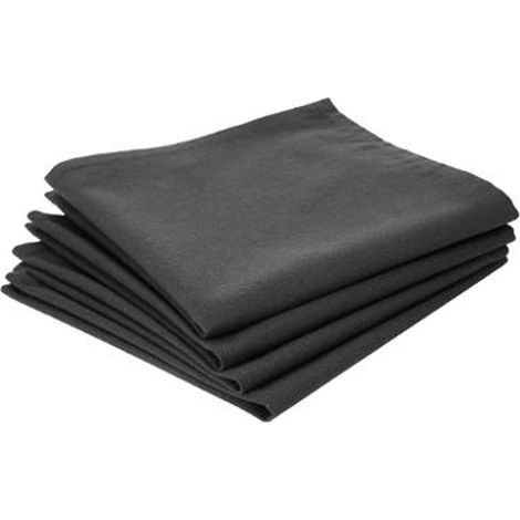 Lot de 12 serviettes de table coloris GRIS - Dim : L. 40 x l. 40 cm -PEGANE-