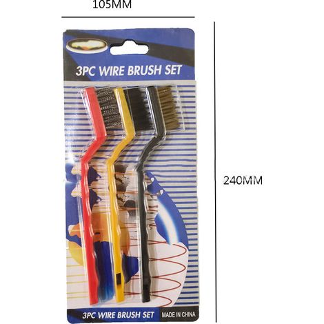 Ensemble de brosses de cuisine Nine Horses - Dégraissant, nettoyant pour cuisinière à gaz, fil de cuivre, brosse pour plaque de cuisson en acier inoxydable, brosse en fil de nylon, 18 cm (7 pouces), 3 (1/5)