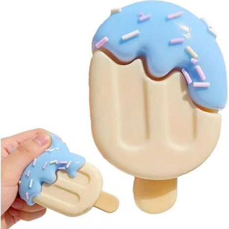 2pcs Jouet à Presser en Forme de Glace Jouet Anti-Stress à remontée Lente sensoriel crème glacée - pour Adulte Enfant Travail Maison (1/5)