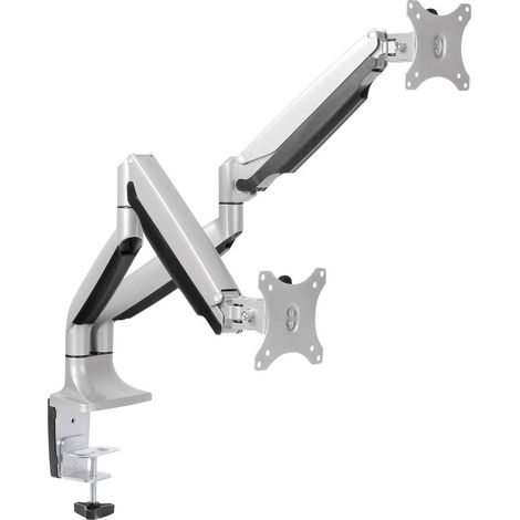LogiLink BP0043 2 vie Supporto da tavolo per monitor 33,0 cm (13) - 81,3 cm (32) Argento Regolabile in altezza, Incli (1/4)