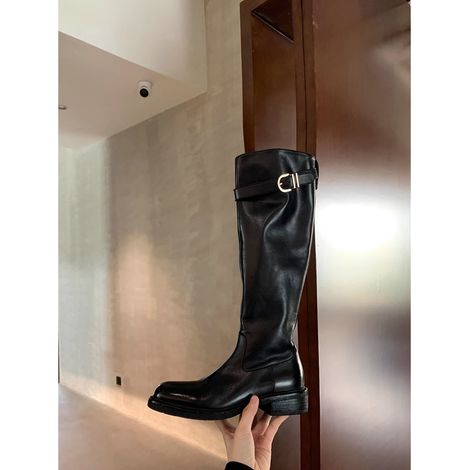 Bottes cavalières Wilton Sunset en cuir de cheval lavé, boucle ronde, talon épais fin, bout rond, pour homme (1/2)