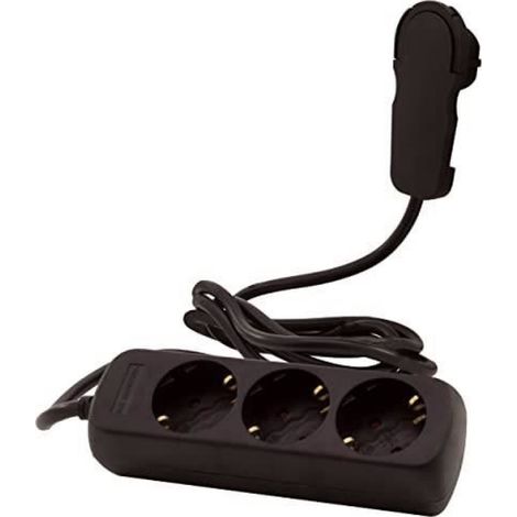 Rallonge Multiprise - 3 Prises - Câble 2 M - Noir - 1 Pièce