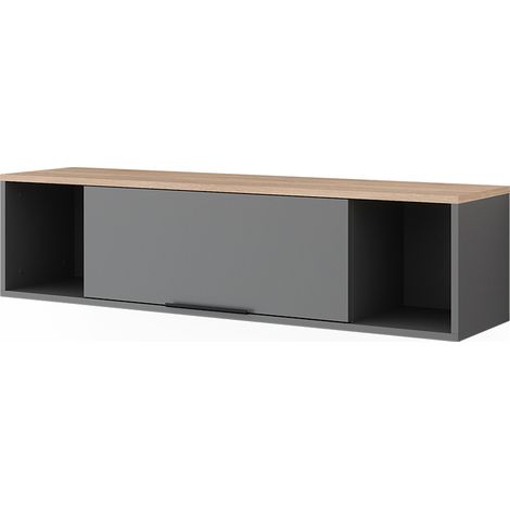 Estantería de pared Betti, Antracita/Sonoma, 120 x 30 cm, Vicco