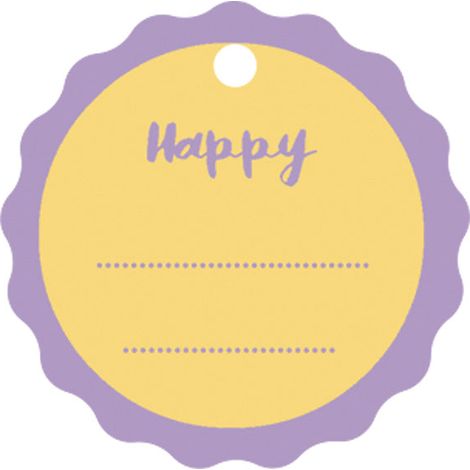 Scotton Chiudipacco Rotondo D 50 Mm Happy Giallo Lilla 15 Pz
