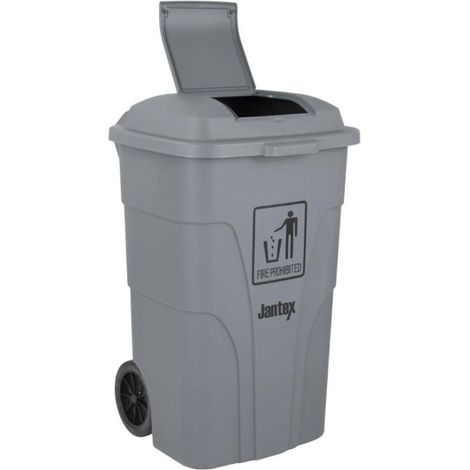 Poubelle à roulettes avec pédale 120L grise - 445 x 397 x 887 mm - JANTEX (1/5)