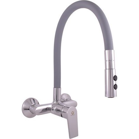 Mitigeur évier flexible gris à mémoire de forme COLORADO H. 35 cm (1/3)