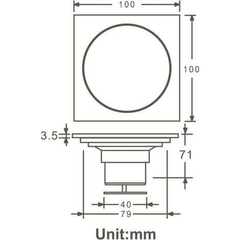 Drain de douche en laiton - - Siphon anti-odeur - Carré 10x10 cm - Acier inoxydable 304 - Surface brossée (1/4)