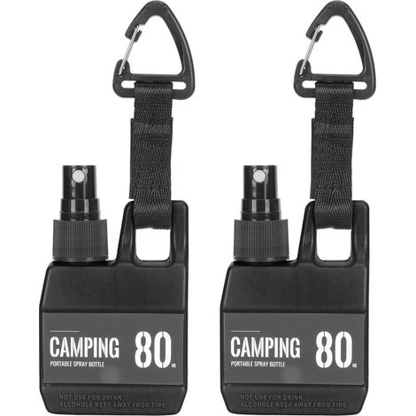2 Pièces Flacons Vaporisateur 80ml à Bouchon Pressoir, Noir, Format Voyage et Brumisateur Fin (1/5)