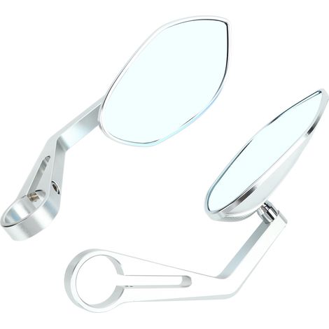 2 rétroviseurs universels de 22 mm (0,87 po) pour guidon de moto, compatibles avec les modèles SUZUKI GSX250R, GSXR600 et GSXR750 (argent). (1/5)