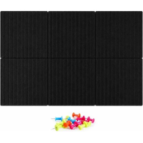 Tableau d'affichage en feutre autocollant, alternative modulaire en liège avec punaises pour bureau, cuisine, chambre d'enfant (noir, 90 x 60 cm) (1/5)