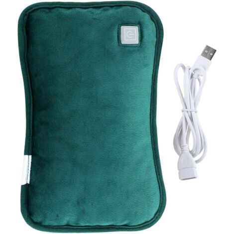 Chauffe USB Rechargeable sans Eau Bouillotte Électrique Portable Chauffant Vert Protection pour Hiver et Usage