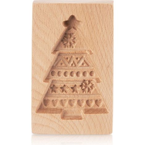 Molde de galletas de madera con forma de árbol de Navidad, 13 x 8 cm (1/5)
