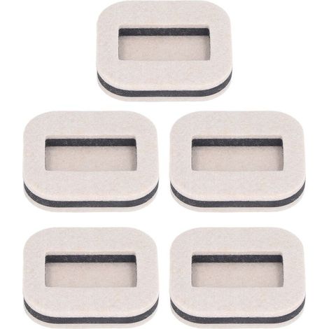 5 Coussinets de Roulettes en Feutre Rectangulaires pour Chaise de Bureau et Meubles, Protection Sol Bois Carrelage, Beige (1/5)