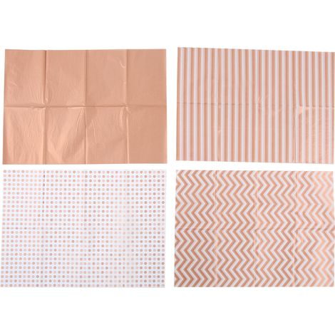 Geschenkpapier, roségoldenes Wellenmuster, Punktstreifen, lebensmittelechte, wasserbasierte Tinte, umweltfreundliche Geschenktüten (1/5)