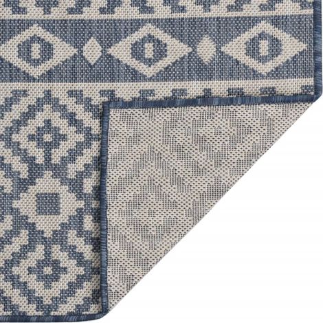 Maison Exclusive - Outdoor-Teppich Flachgewebe 140x200 cm Blau Ge (1/5)