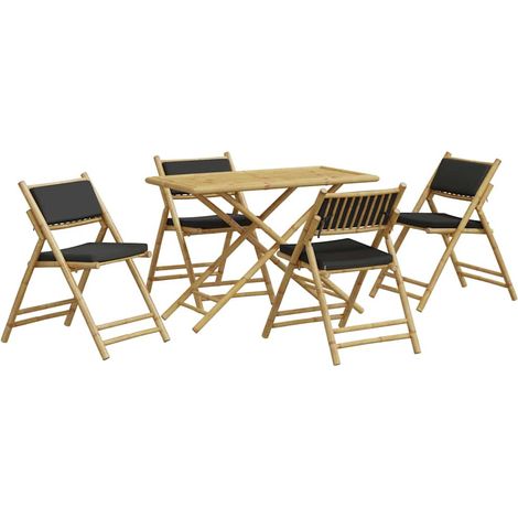 Maison Exclusive - 5-tlg. Bistro-Set Klappbar mit Dunkelgrauen Ki