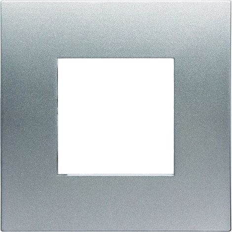 Placca Plastica ETTROIT Serie Venus 2 Posti/Moduli 502 Compatibile Con Vimar Arke, 14 Colori Disponibili (Titanio)