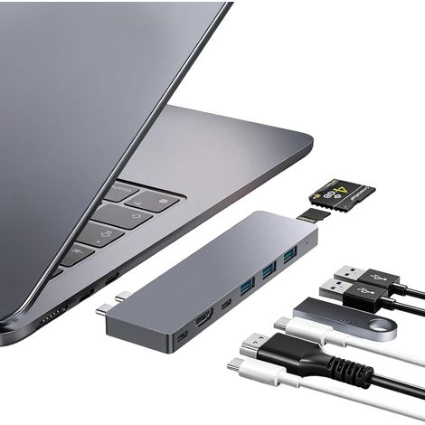 USB C Hub, 8 in 2 Adaptateur USB C Thunderbolt 4 HDMI MacBook Air Pro M1-M5 (1/5)