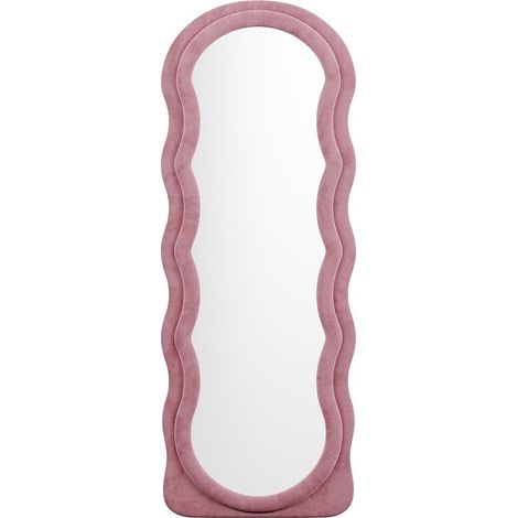 Miroir organique en velours - L. 65 x H. 170 cm - Rose - AYANI (1/3)