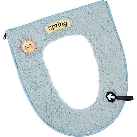 Housse de siège toilette à motif soleil, fermeture éclair, non pelucheuse, chaude, verte