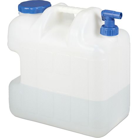 Relaxdays Tanica da 25 litri Acqua con Rubinetto, Tappo Avvitabile, Senza BPA, per Campeggio, Auto, Varie Misure