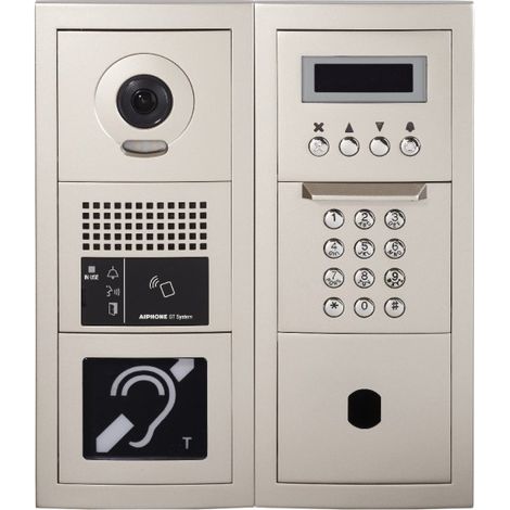 Aiphone – Platine vidéo modulaire à défilement boucle magnétique – Emplacement Vigik – Zamak résistante au vandalisme – 200274