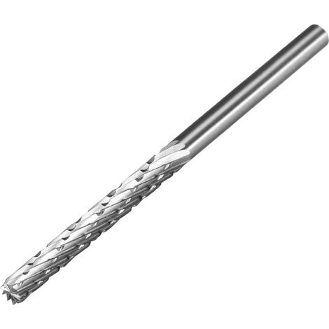 Fresa rotativa, lima rotativa in acciaio rapido HSS, utensile rotativo, forma cilindrica, punta a doppio taglio dentata, diametro gambo 3 mm, diametro di taglio 3 mm