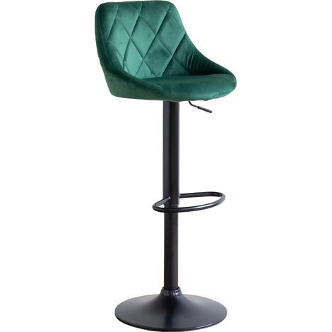 Taburete de bar de terciopelo verde ROBIN