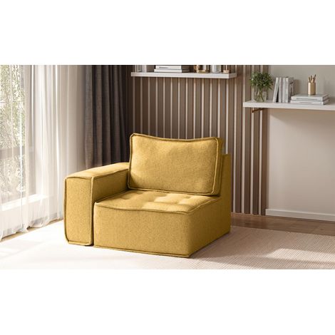 Sessel SANDE 1-Sitzer Modul Stoff Raven Honiggelb Seite Links (1/5)