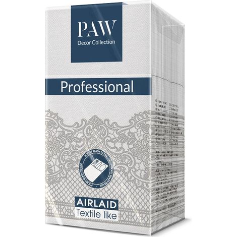 PAW - Tovaglioli di Carta Colorati - Airlaid (1/8 pocket) I Tovaglioli Stoffa Colorati - Classico, Argento I Tovaglioli Ideali per Pasqua, Natale, Feste, Matrimoni, Battesimi - Royal Lace (silver) (1/5)