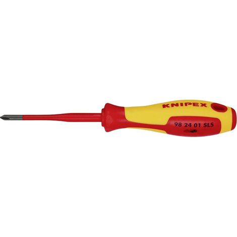 KNIPEX 98 24 01 SLS Giraviti (Slim) PlusMinus Phillips® impugnatura isolante, in materiale bicomponente, collaudato VDE brunita 187 mm (1/3)