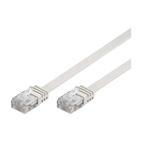 Cable de red Cable de conexión UTP Cat6 0,5 m, blanco, plano