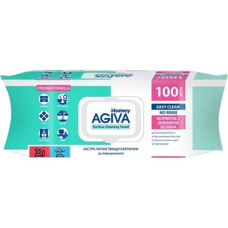 Salviette detergenti, 100 pezzi, resistenti, efficaci e senza aloni.