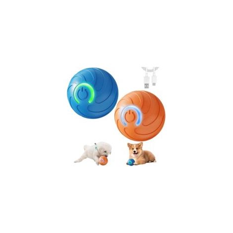 Balle Intelligente Interactive pour Chien - Jouet Rechargeable USB à Vibration et Rebond Automatique, Stimulation Cérébrale pour Toutes Tailles, Parfaite pour l'Intérieur (Bleu + Orange) (1/5)
