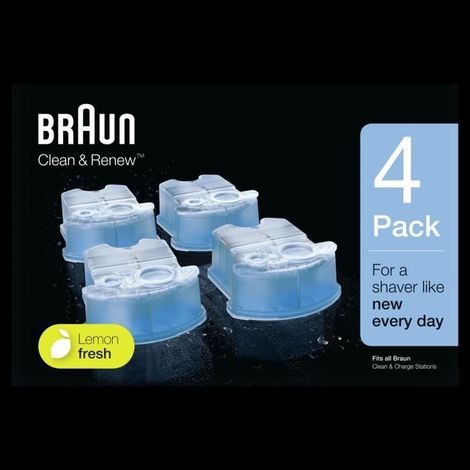 Braun Clean And Renew Recharge De Cartouches Pour Rasoir Électrique, Pack De 4, (1/5)