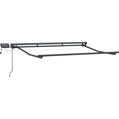 Manual Awning Frame with LEDs Anthracite 2.5 x 2 m Aluminium vidaXL