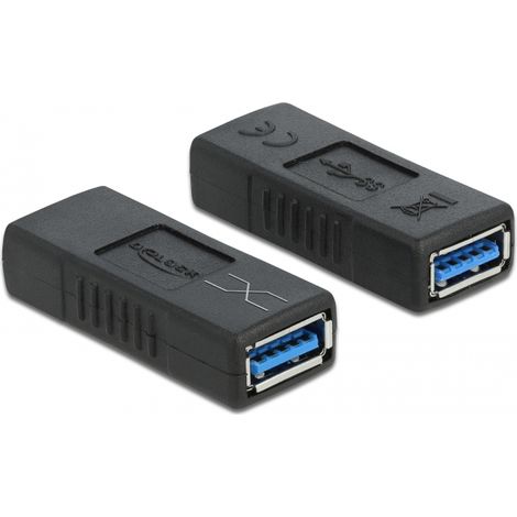 Delock Adaptador USB 3.0 Tipo-A hembra a Tipo-A hembra (cruzado)