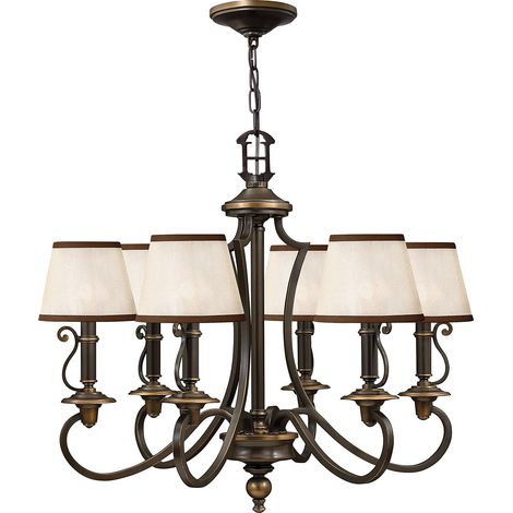 Elstead Plymouth - 6 Leichter mehrarmiger Kronleuchter Olde Bronze Finish, E14 (1/5)
