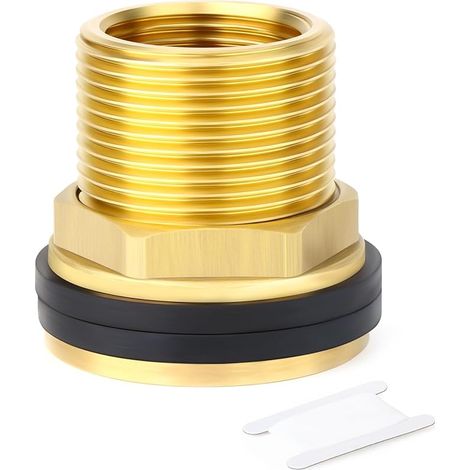 1 Pièces Brass 1-1/2" Female 2" Male BSP Bulkhead Connector Adapter Fitting with Rubber Ring (1/5)