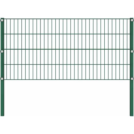 Maison Exclusive - Zaunelement mit Pfosten Eisen 1212 x 80 cm Grü