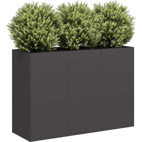 Pflanzkübel Schwarz 120x40x80 cm Kaltgewalzter Stahl