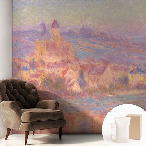 Tapete Tapete Vliestapete mit Kleber - Fototapete mit Motiv - Wandtapete modern - Wanddeko Charmante Kleinstadt 250x250 cm