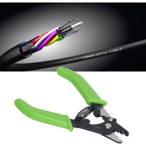 Pince fibre optique verte 3 diamètres – Opération simple – Coupe intégrée – Pour FTTH (1/5)