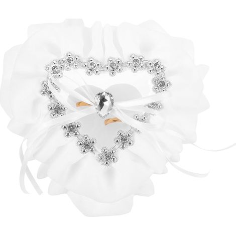 Scatola portagioie a forma di cuore bianco per matrimoni e fidanzamenti. (1/5)